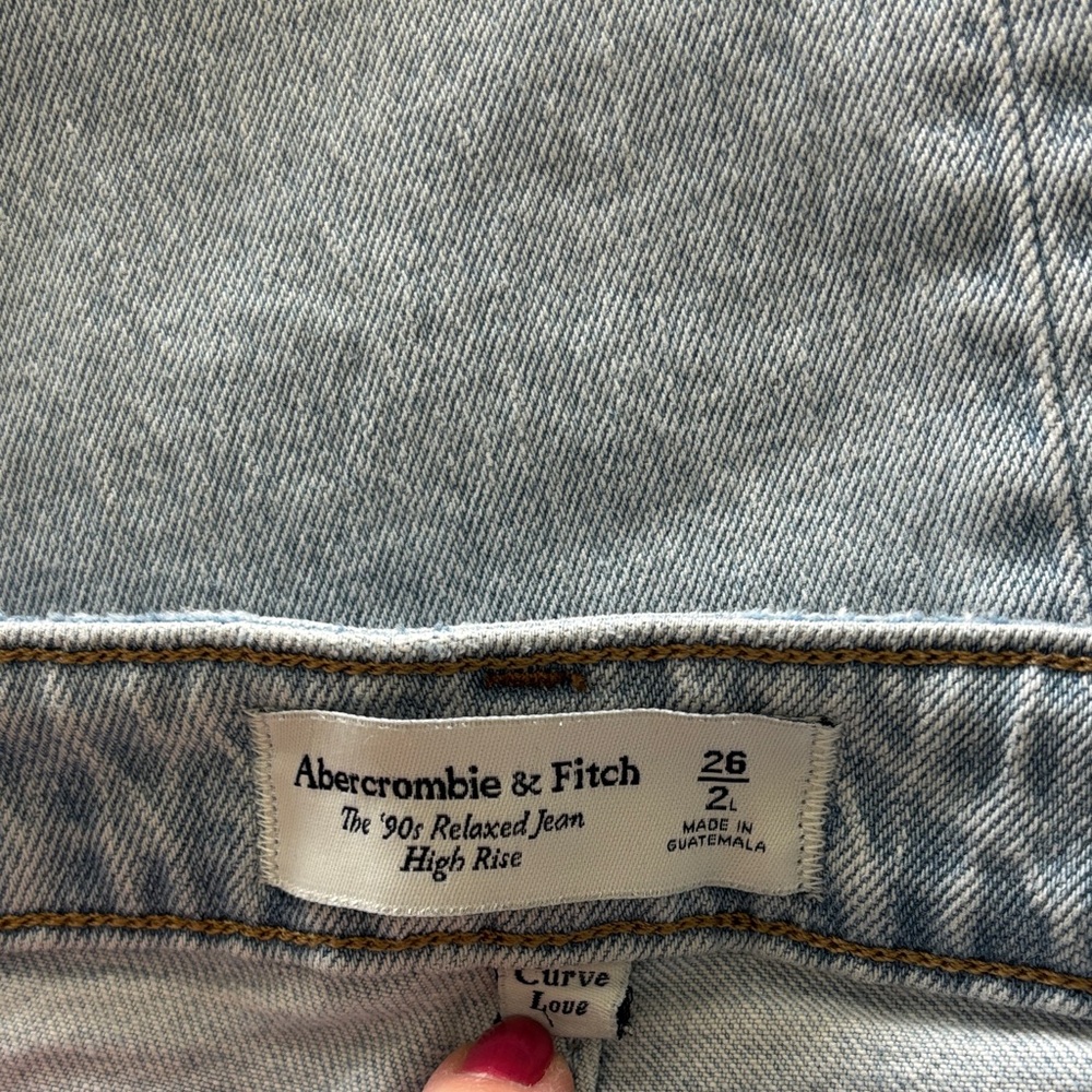 Abercrombie & Fitch Light Blue High Rise Relaxed Jeans